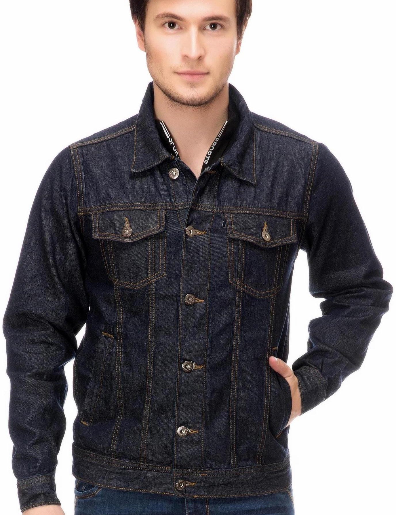KOTTY Full Sleeve Solid Men Denim Jacket 
