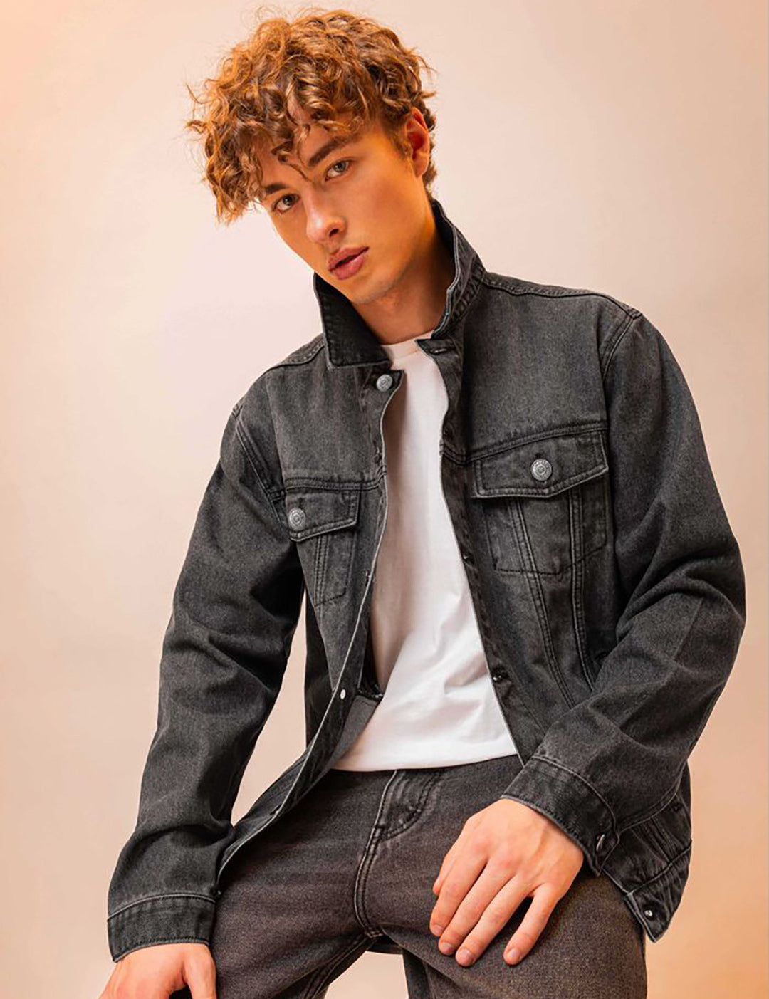 KOTTY Full Sleeve Solid Men Denim Jacket 