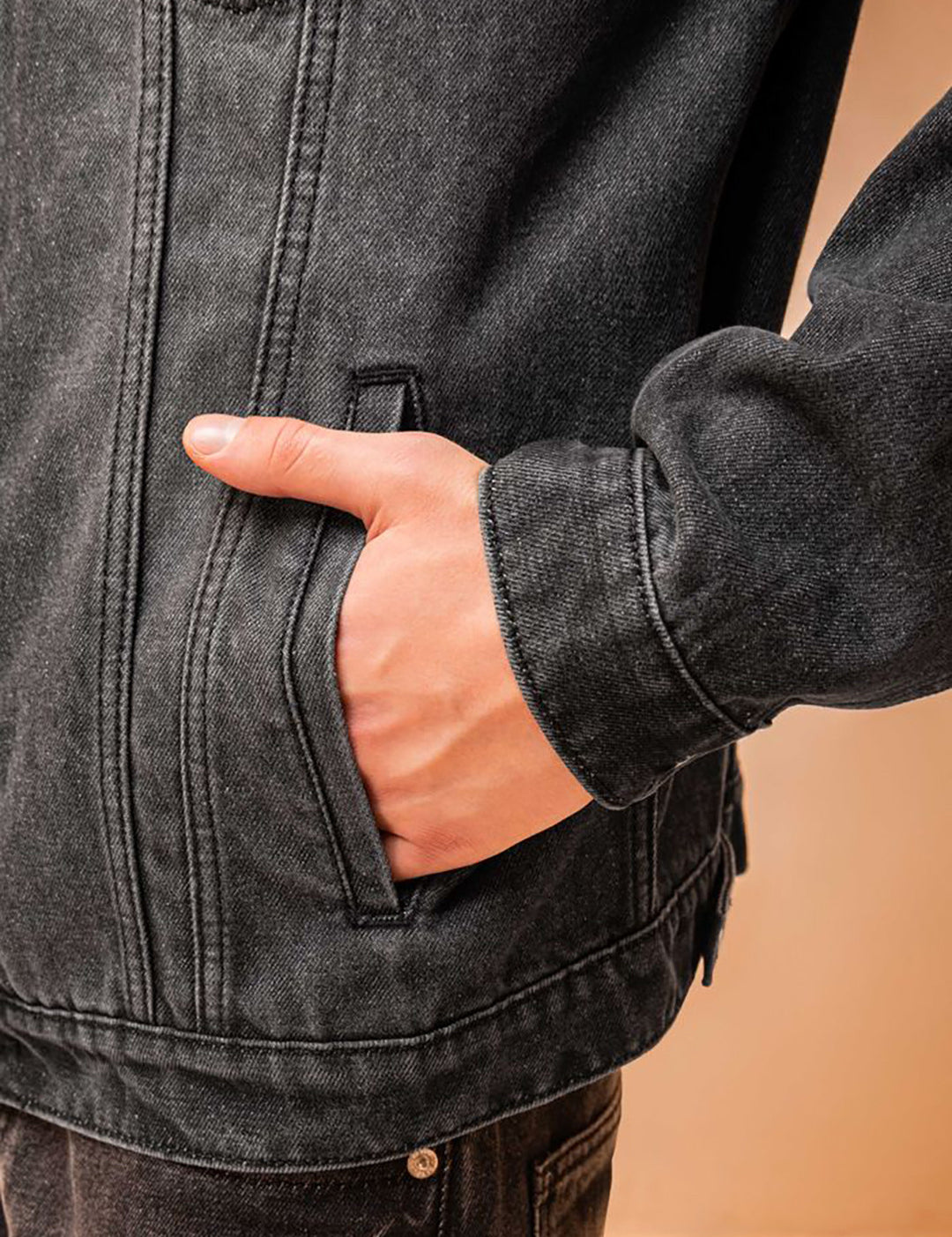 KOTTY Full Sleeve Solid Men Denim Jacket 