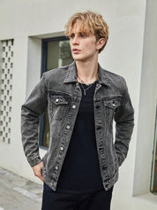 KOTTY Full Sleeve Solid Men Denim Jacket 