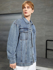 KOTTY Full Sleeve Washed Men Denim Jacket 