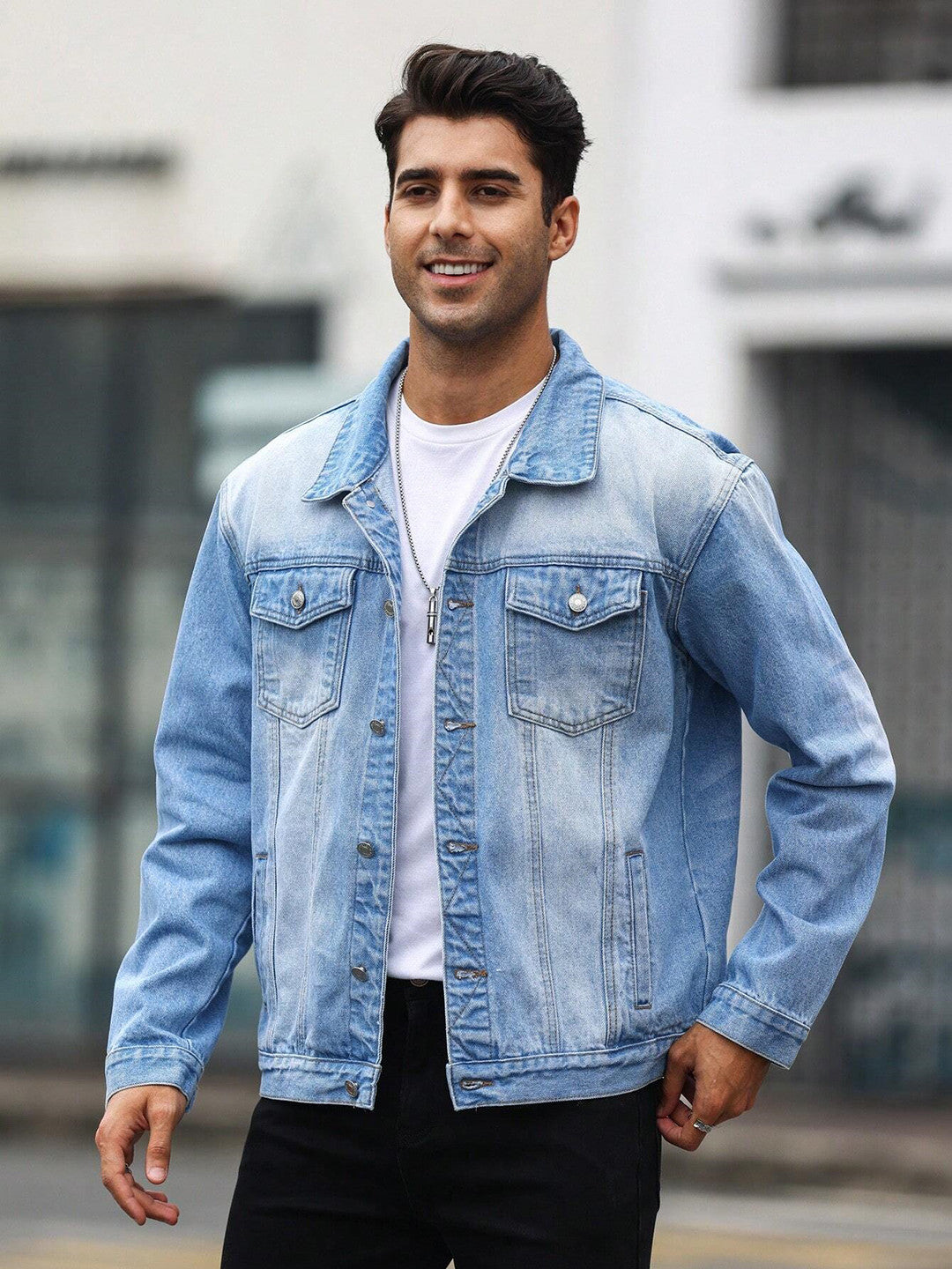 KOTTY Full Sleeve Washed Men Denim Jacket 