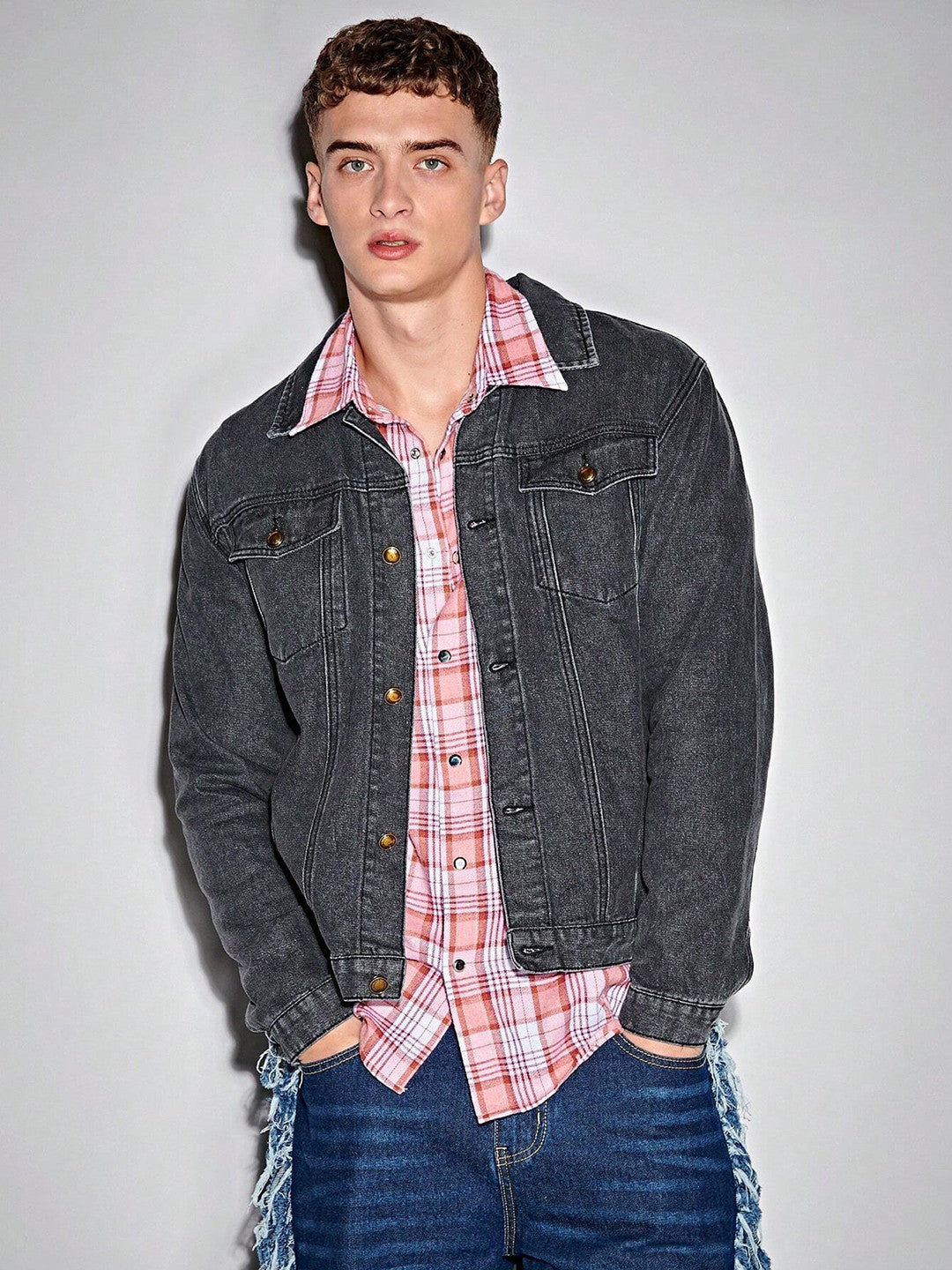 KOTTY Full Sleeve Solid Men Denim Jacket 