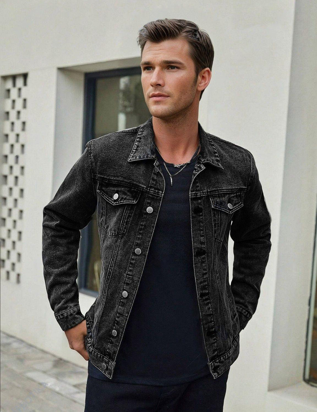 KOTTY Full Sleeve Solid Men Denim Jacket 