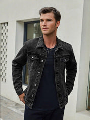 KOTTY Full Sleeve Solid Men Denim Jacket 