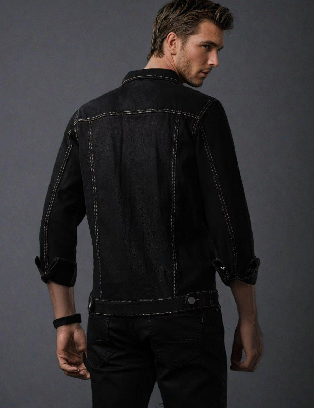 KOTTY Full Sleeve Solid Men Denim Jacket 