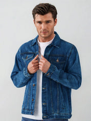 KOTTY Full Sleeve Solid Men Denim Jacket 