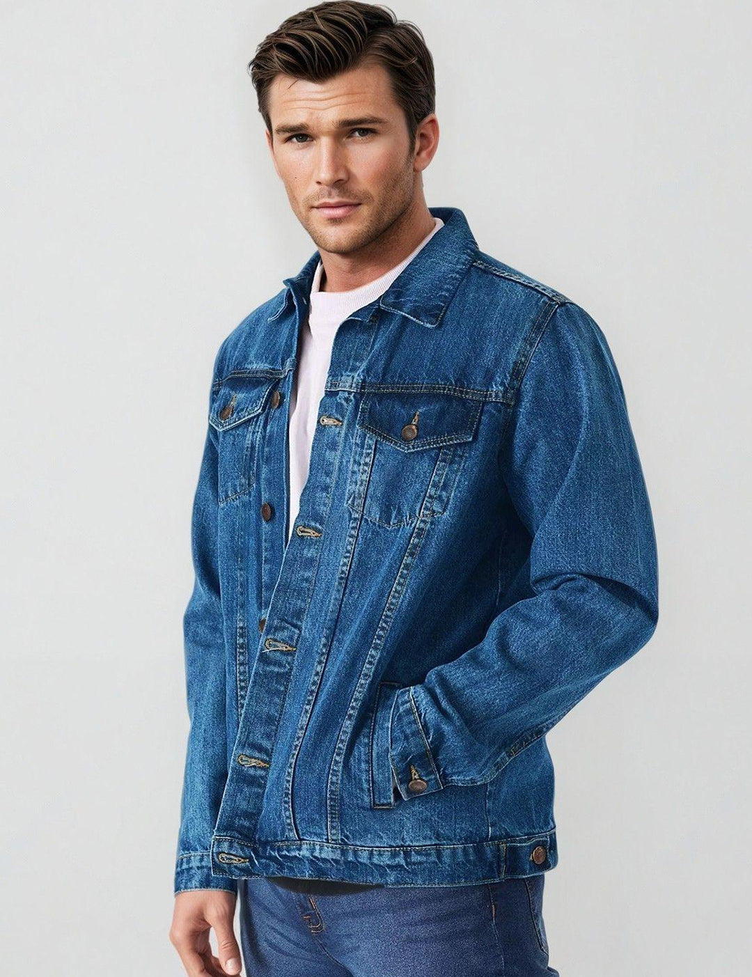 KOTTY Full Sleeve Solid Men Denim Jacket 