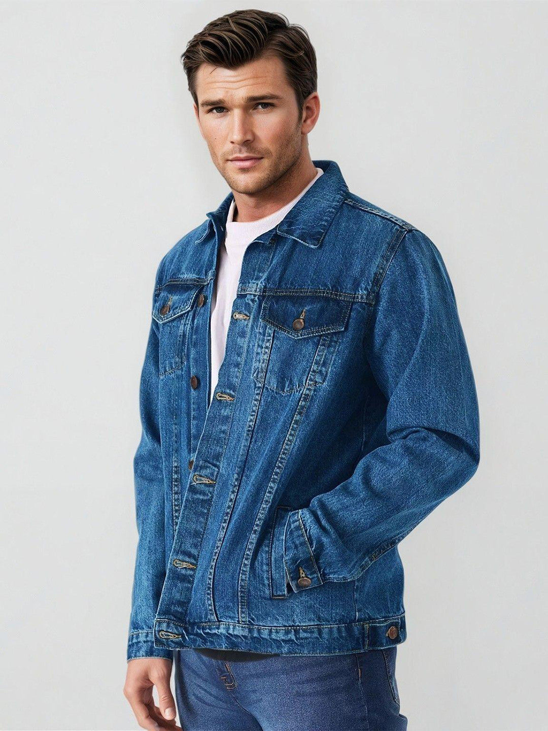 KOTTY Full Sleeve Solid Men Denim Jacket 