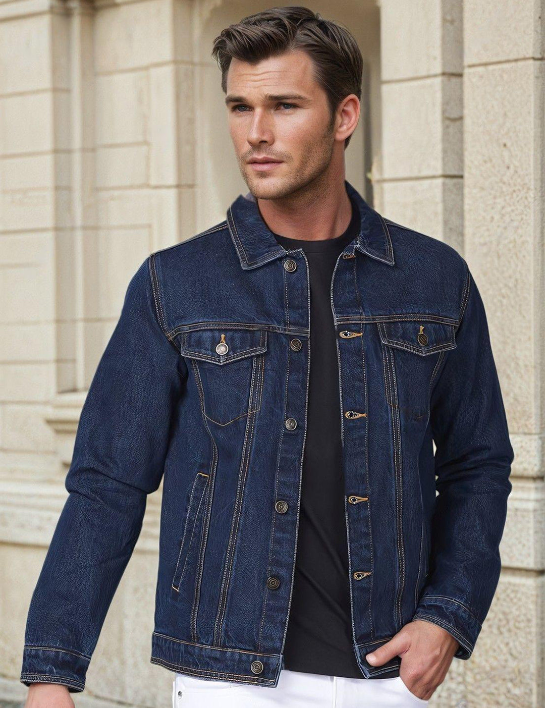 KOTTY Full Sleeve Solid Men Denim Jacket 