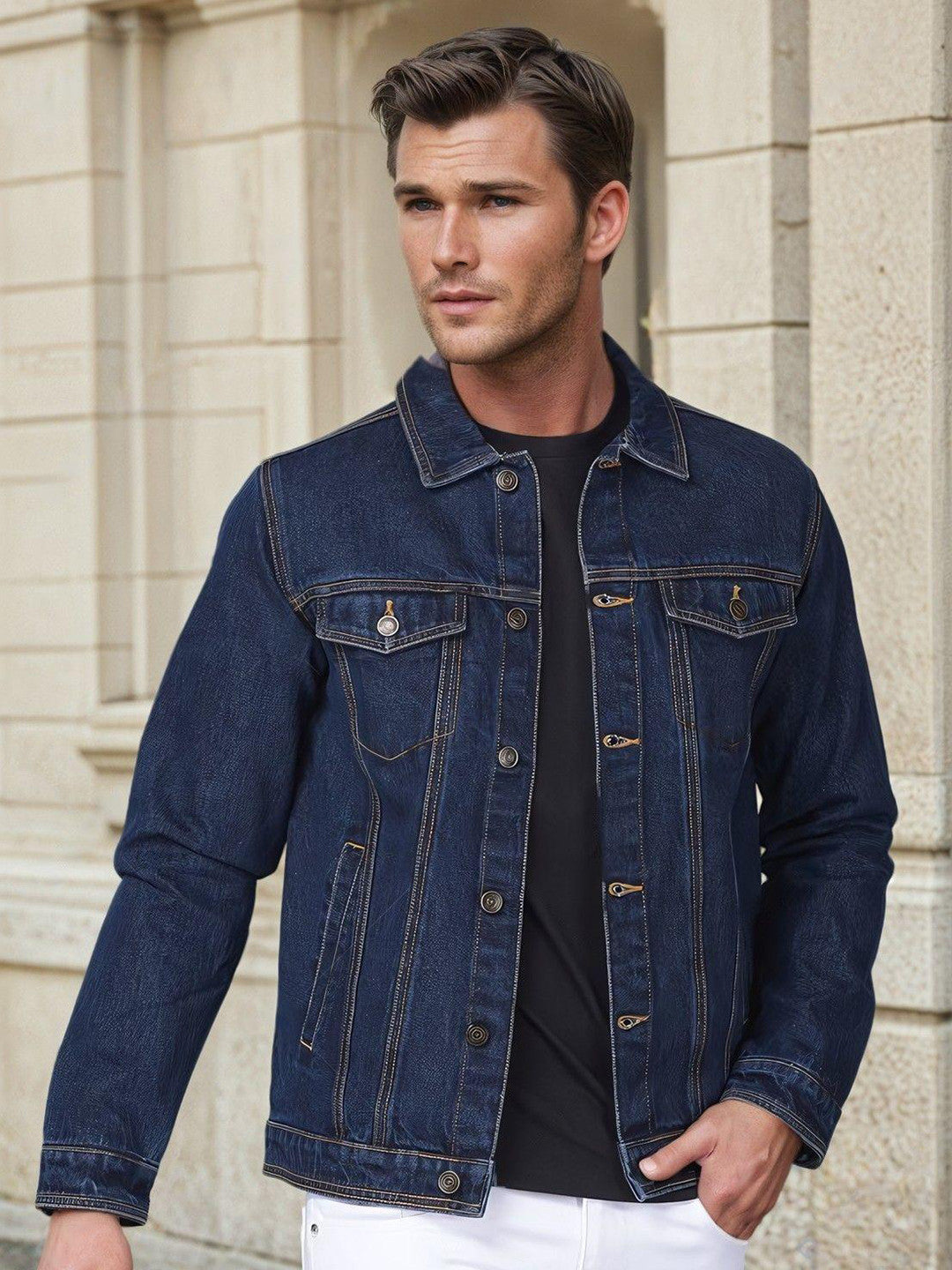 KOTTY Full Sleeve Solid Men Denim Jacket 