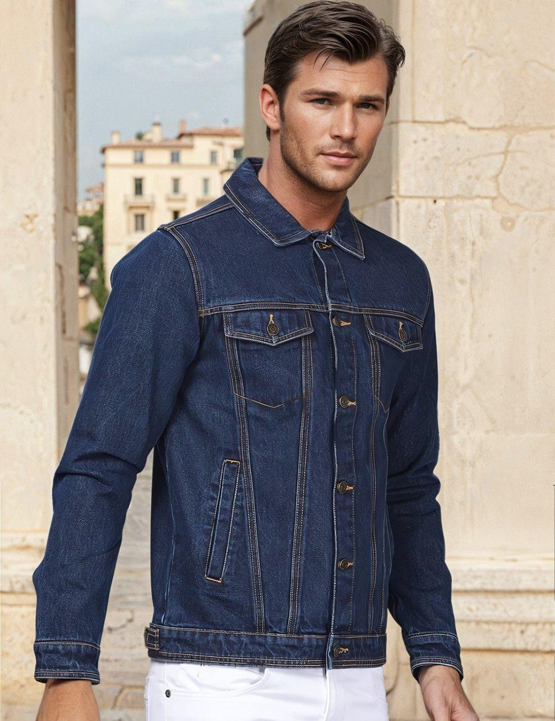 KOTTY Full Sleeve Solid Men Denim Jacket 