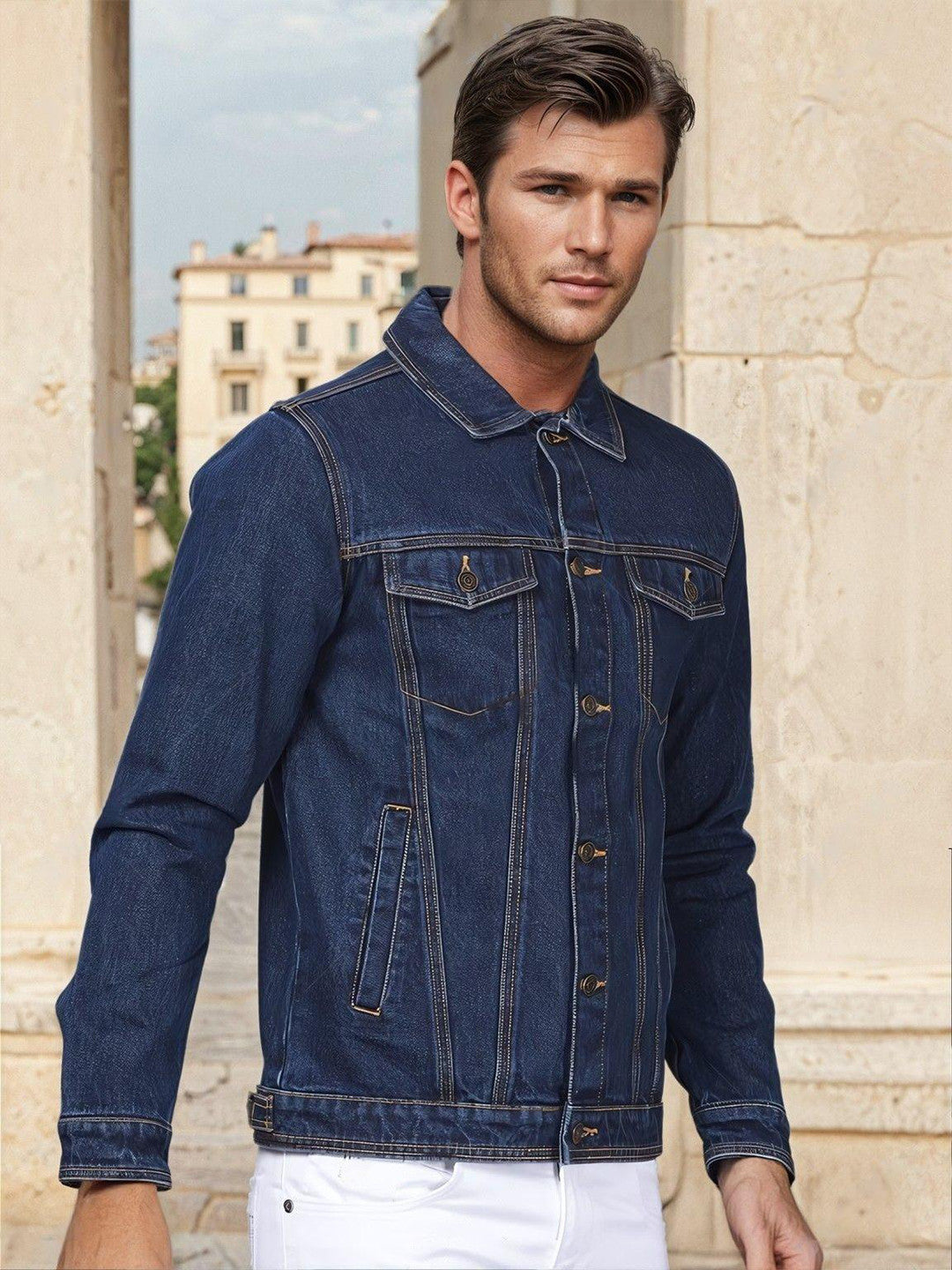 KOTTY Full Sleeve Solid Men Denim Jacket 