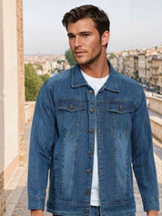 KOTTY Full Sleeve Solid Men Denim Jacket 
