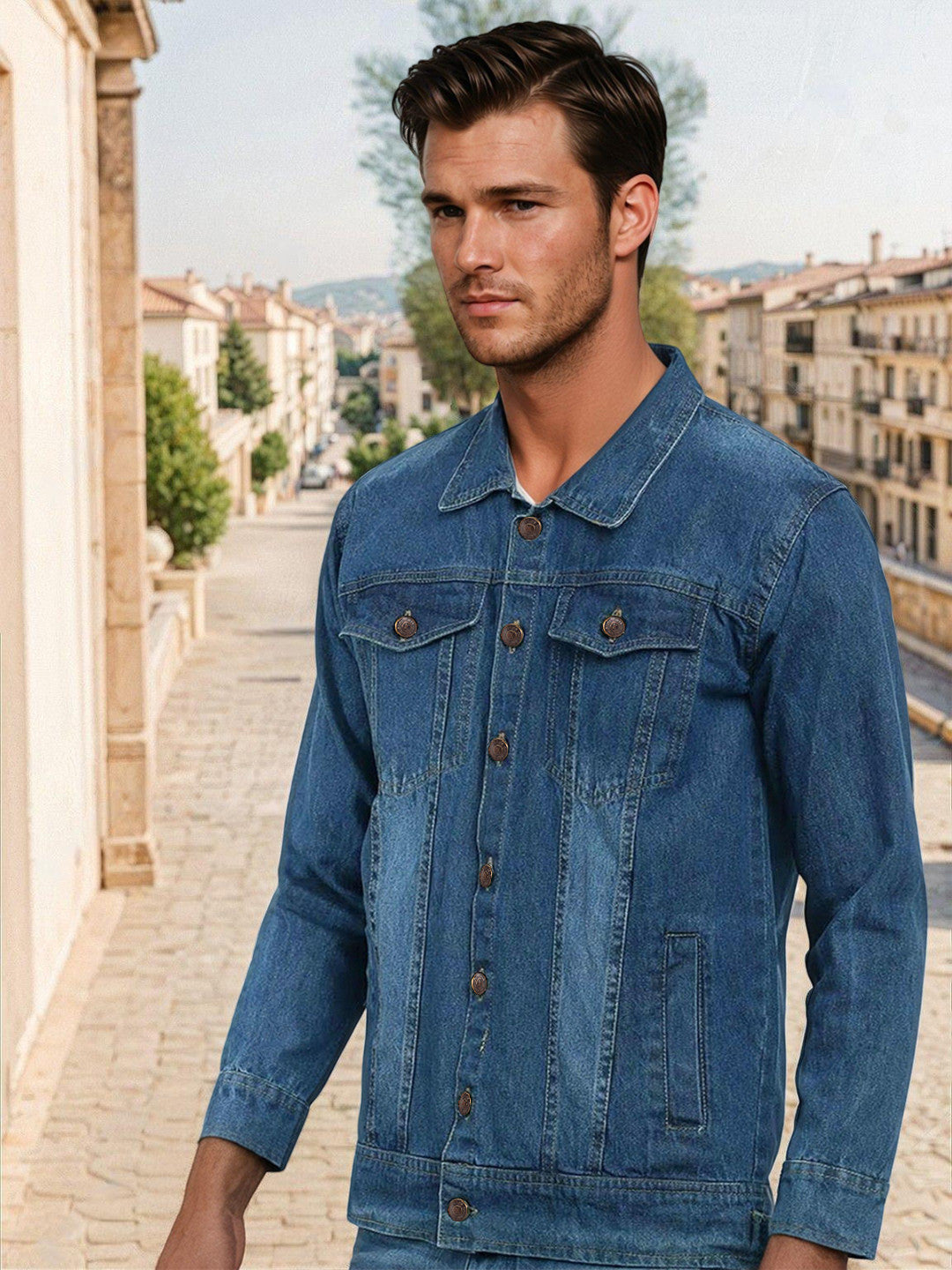 KOTTY Full Sleeve Solid Men Denim Jacket 
