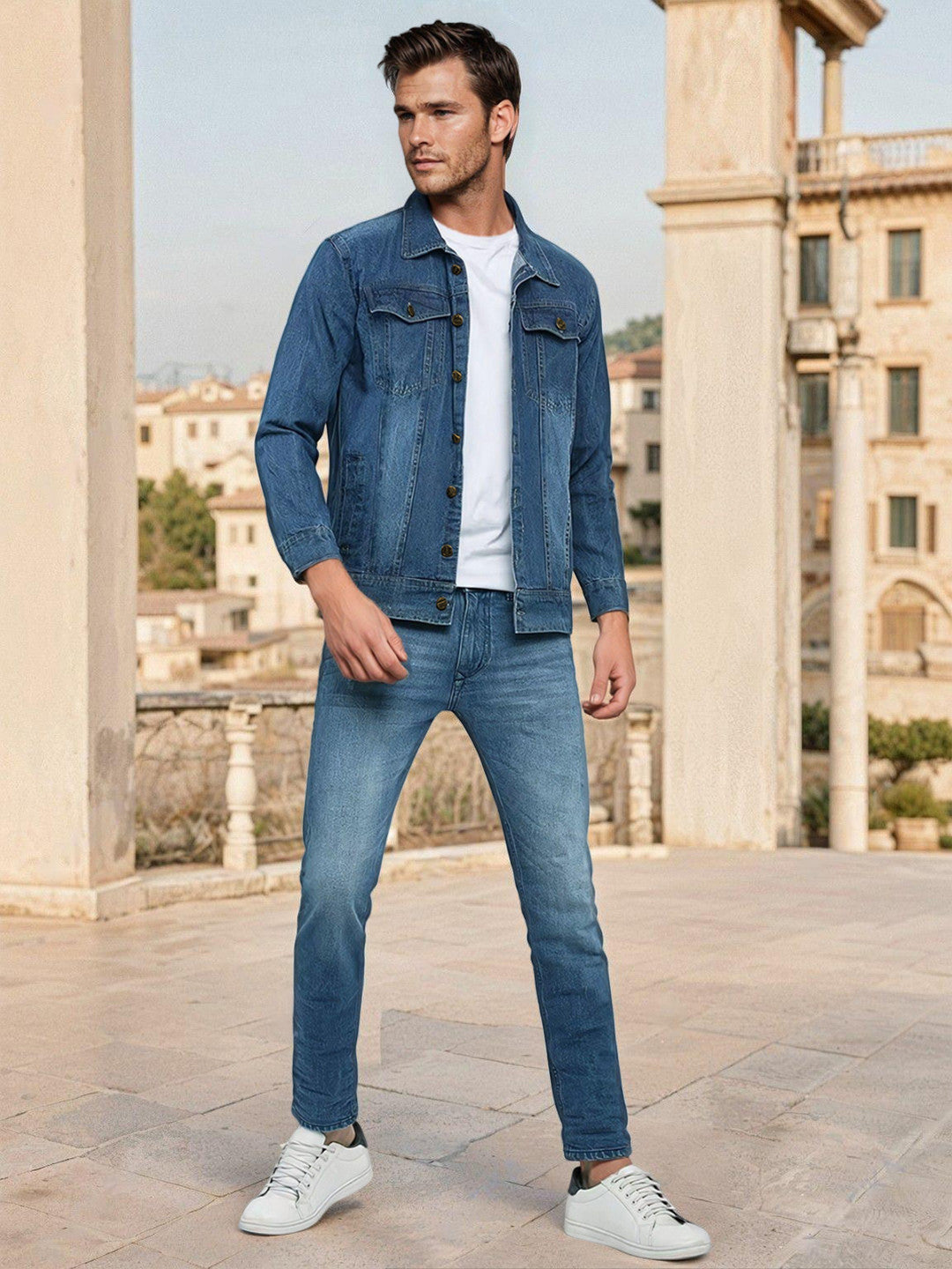 KOTTY Full Sleeve Solid Men Denim Jacket 
