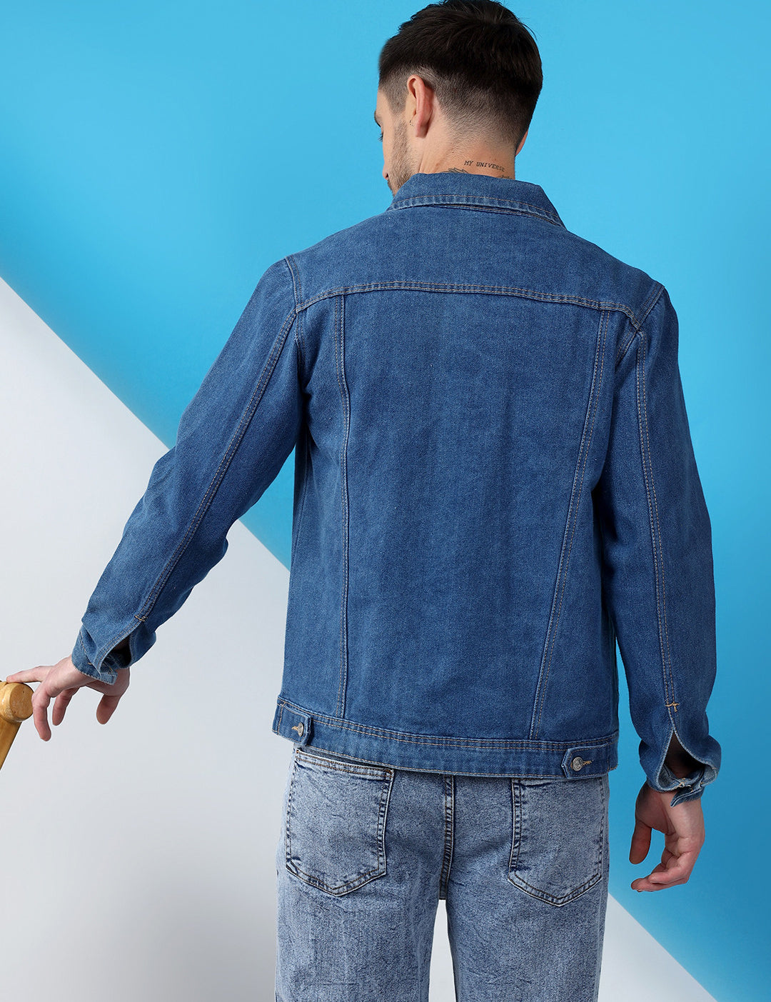 KOTTY Full Sleeve Solid Men Denim Jacket 