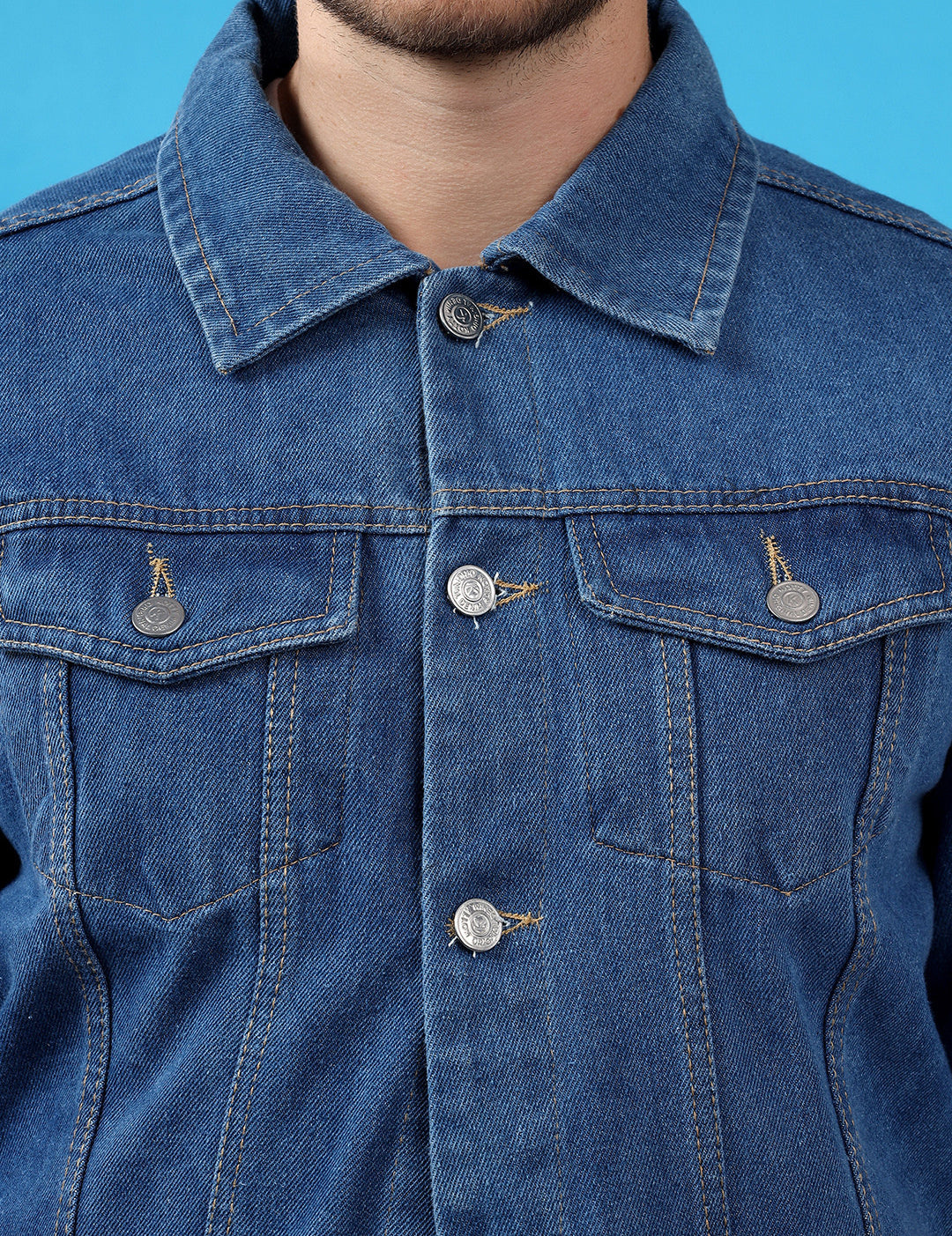 KOTTY Full Sleeve Solid Men Denim Jacket 