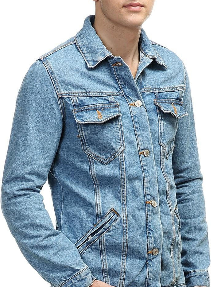 KOTTY Full Sleeve Solid Men Denim Jacket 