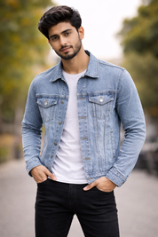Men's Light Wash Classic Fit Denim Trucker Jacket