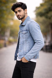 Men's Light Wash Classic Fit Denim Trucker Jacket