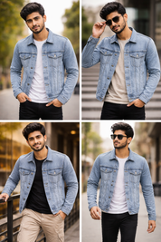 Men's Light Wash Classic Fit Denim Trucker Jacket