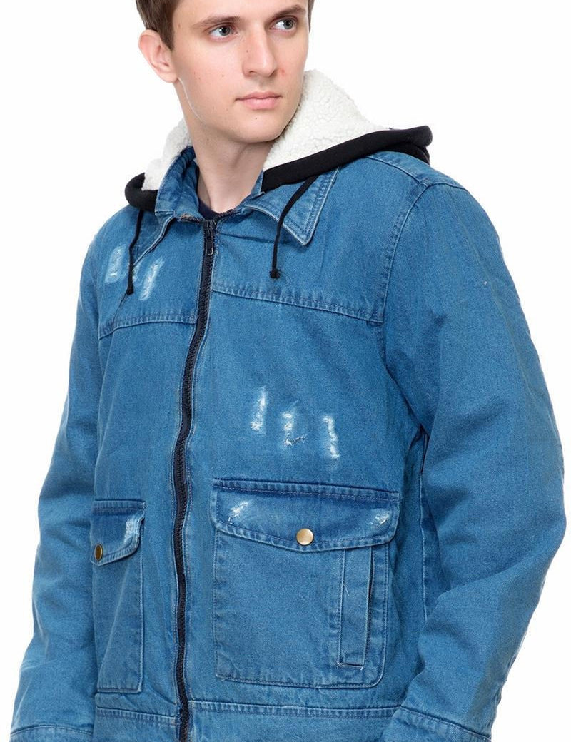 KOTTY Full Sleeve Solid Men Denim Jacket 
