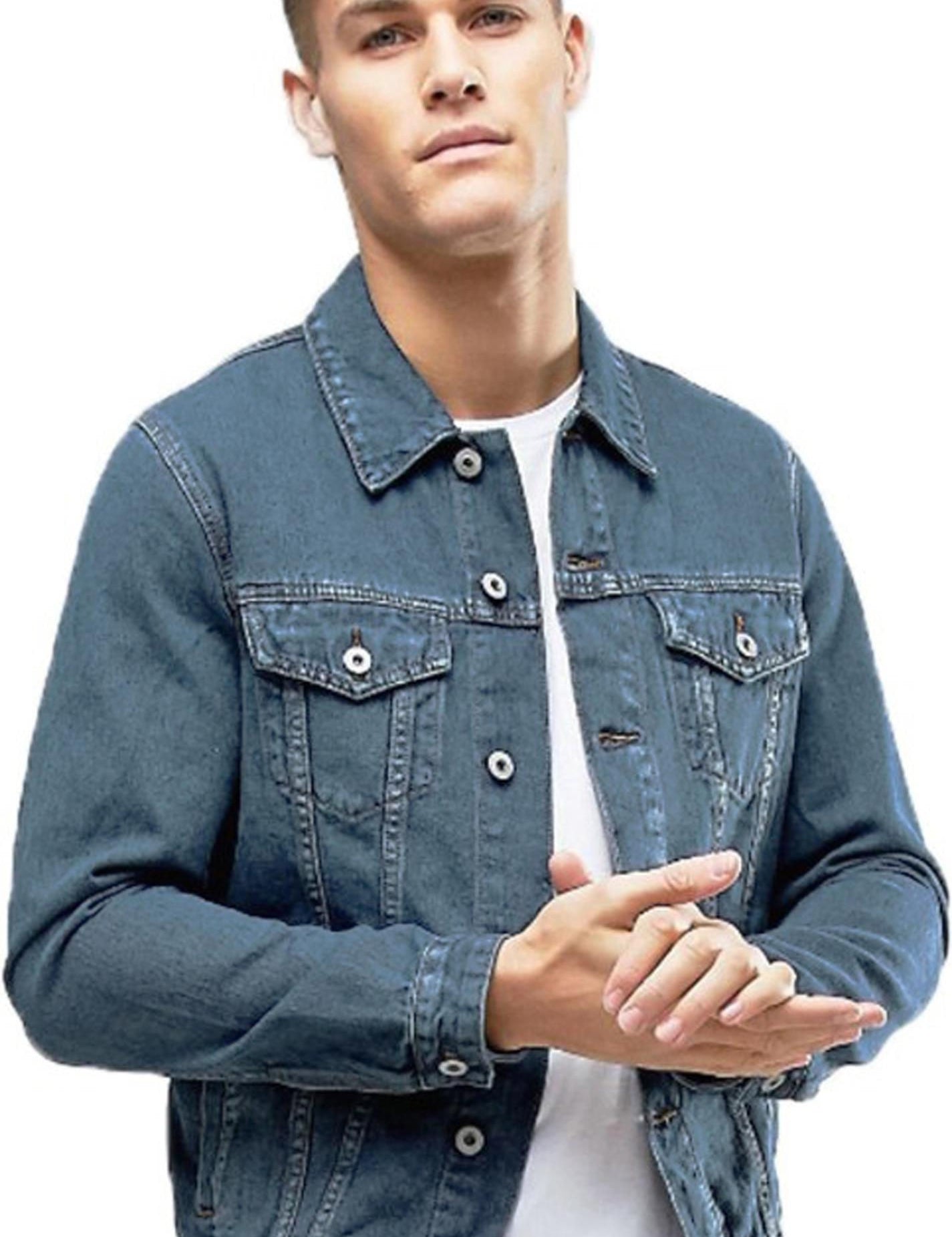 KOTTY Full Sleeve Solid Men Denim Jacket 