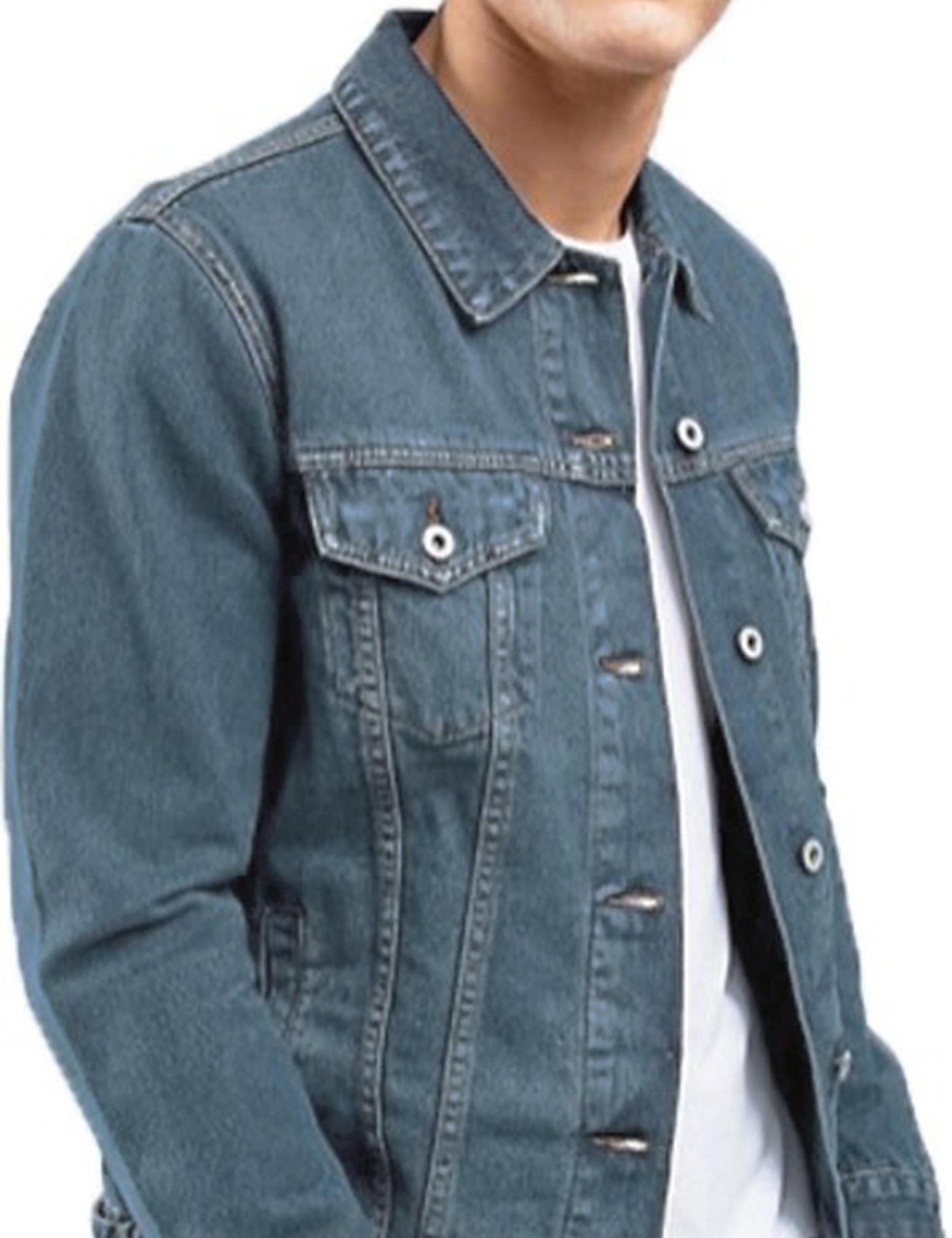 KOTTY Full Sleeve Solid Men Denim Jacket 
