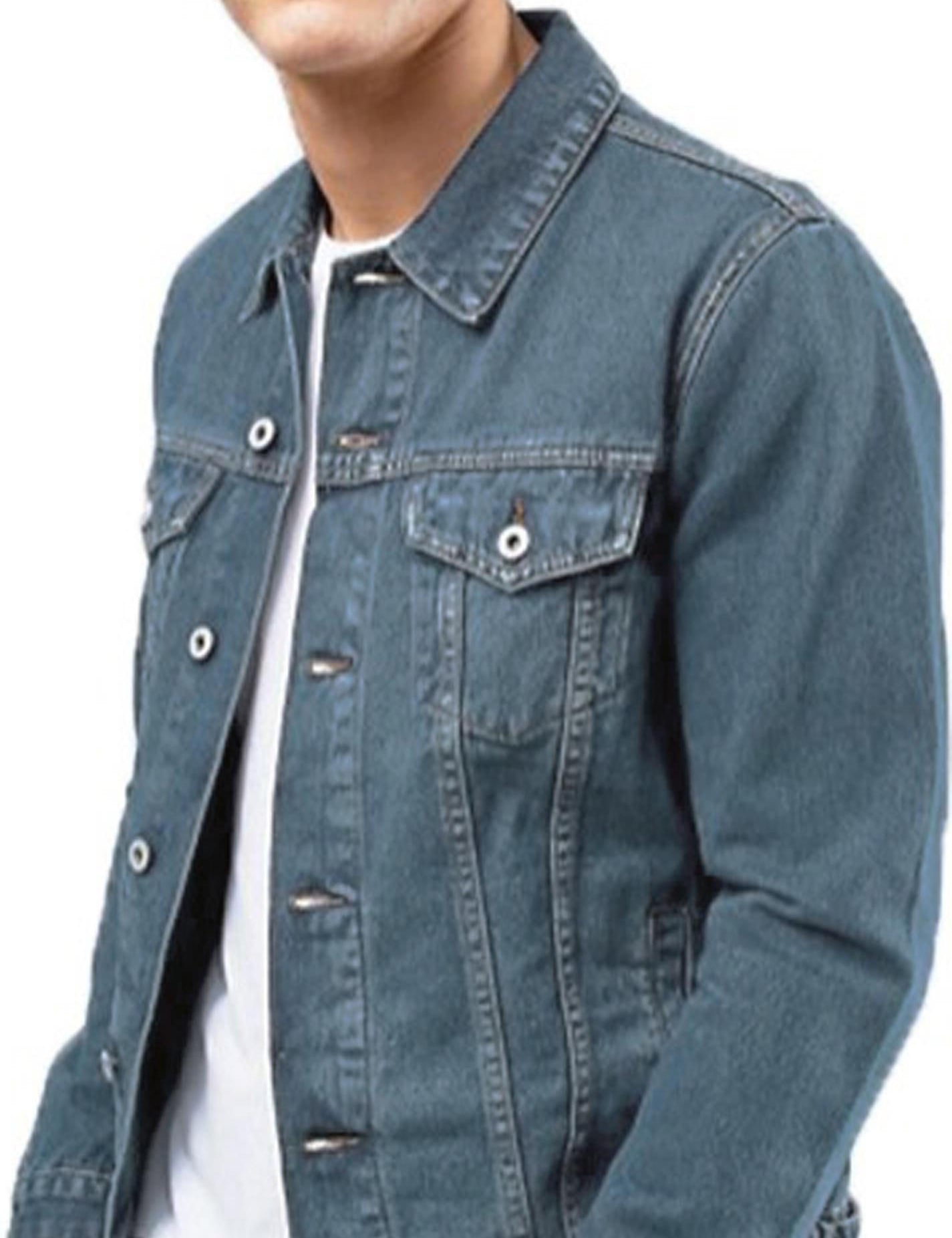 KOTTY Full Sleeve Solid Men Denim Jacket 