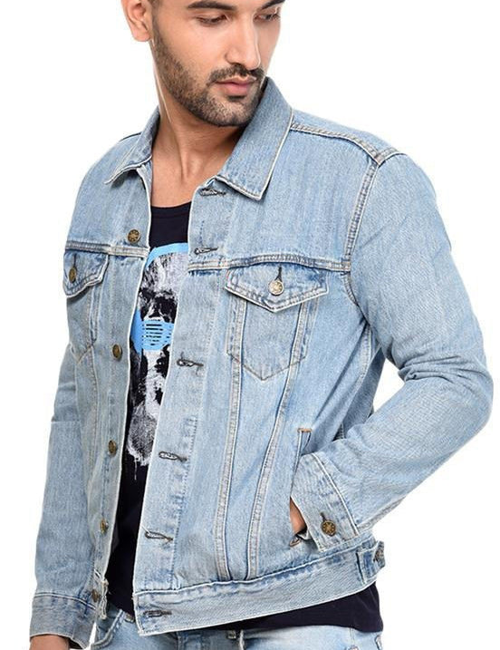 KOTTY Full Sleeve Solid Men Denim Jacket 