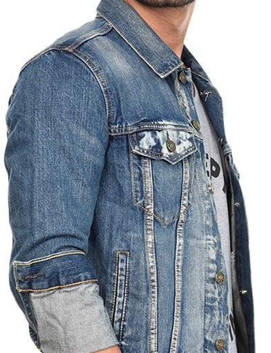 KOTTY Full Sleeve Solid Men Denim Jacket 