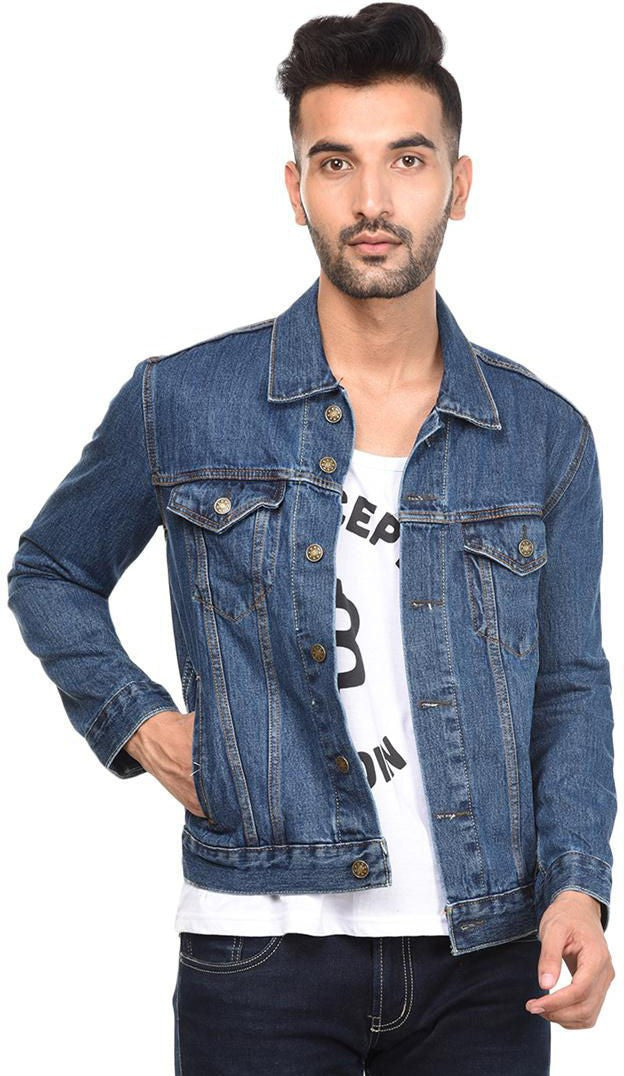 KOTTY Full Sleeve Solid Men Denim Jacket 
