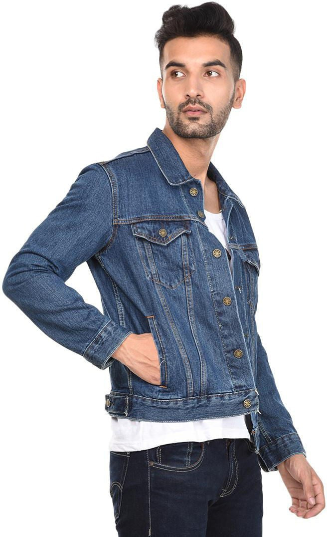 KOTTY Full Sleeve Solid Men Denim Jacket 