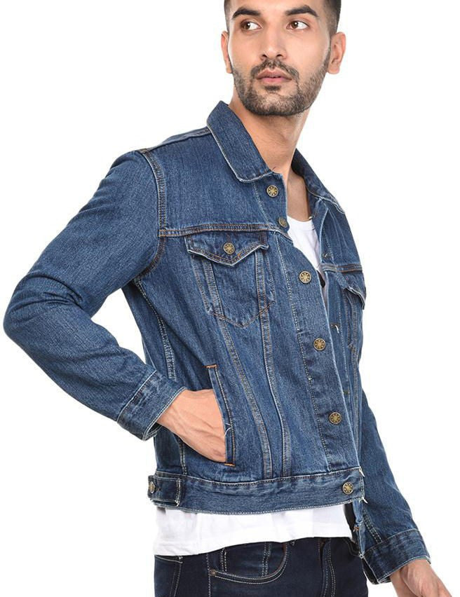 KOTTY Full Sleeve Solid Men Denim Jacket 