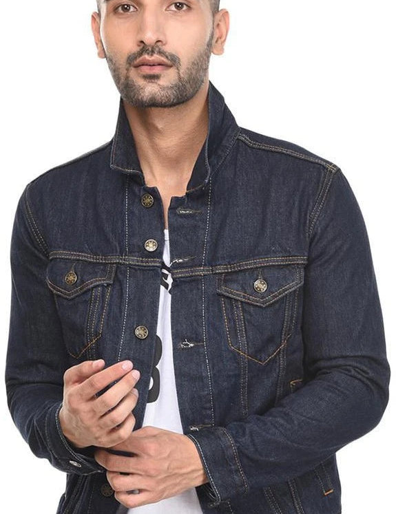 KOTTY Full Sleeve Solid Men Denim Jacket 