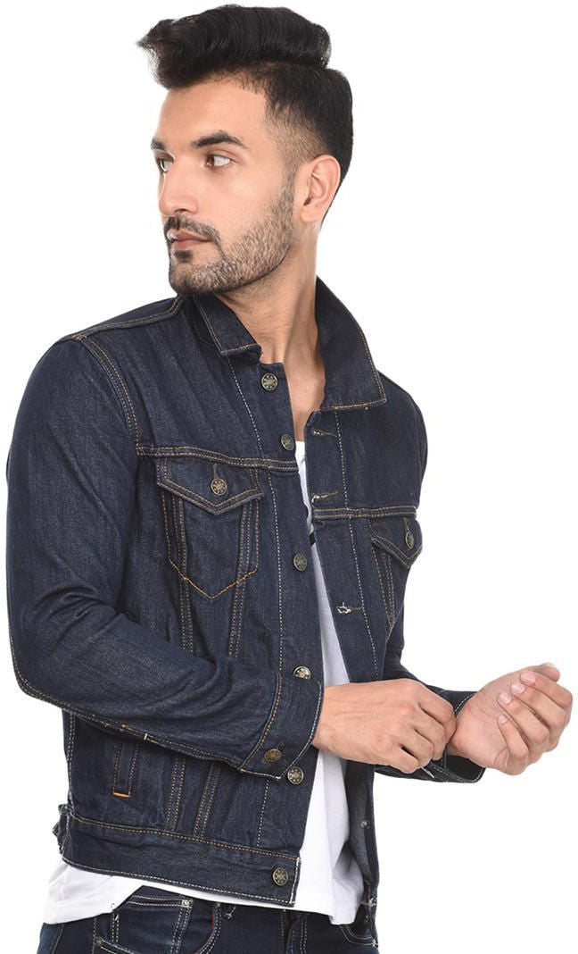 KOTTY Full Sleeve Solid Men Denim Jacket 