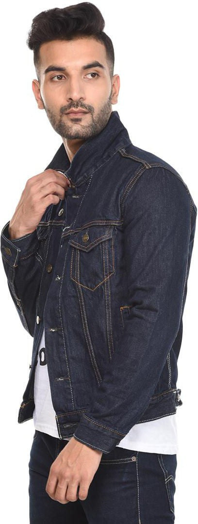 KOTTY Full Sleeve Solid Men Denim Jacket 
