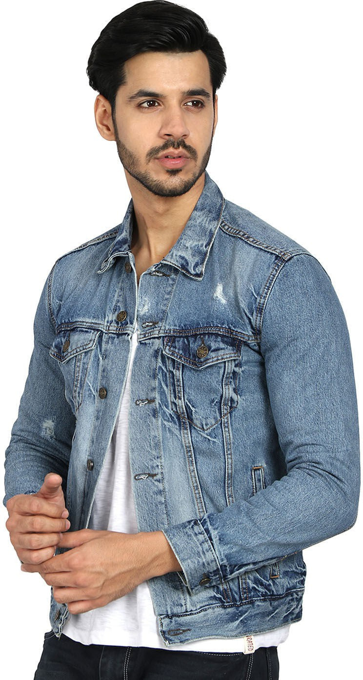 KOTTY Full Sleeve Solid Men Denim Jacket 