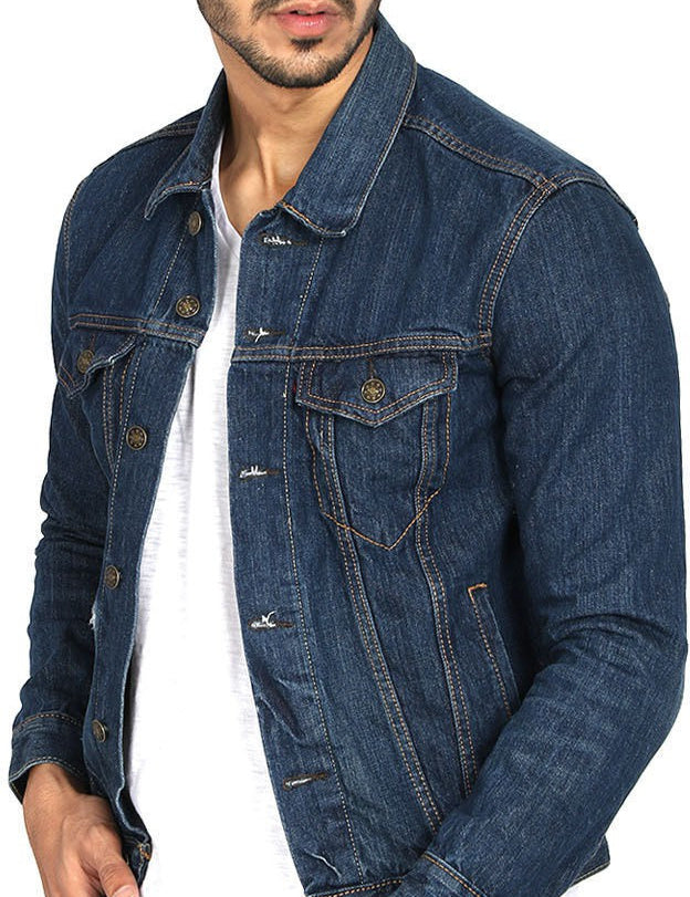 KOTTY Full Sleeve Solid Men Denim Jacket 