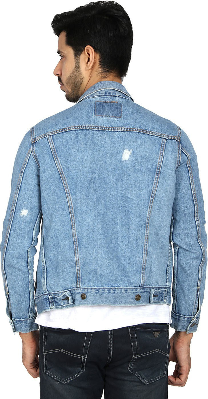KOTTY Full Sleeve Solid Men Denim Jacket 