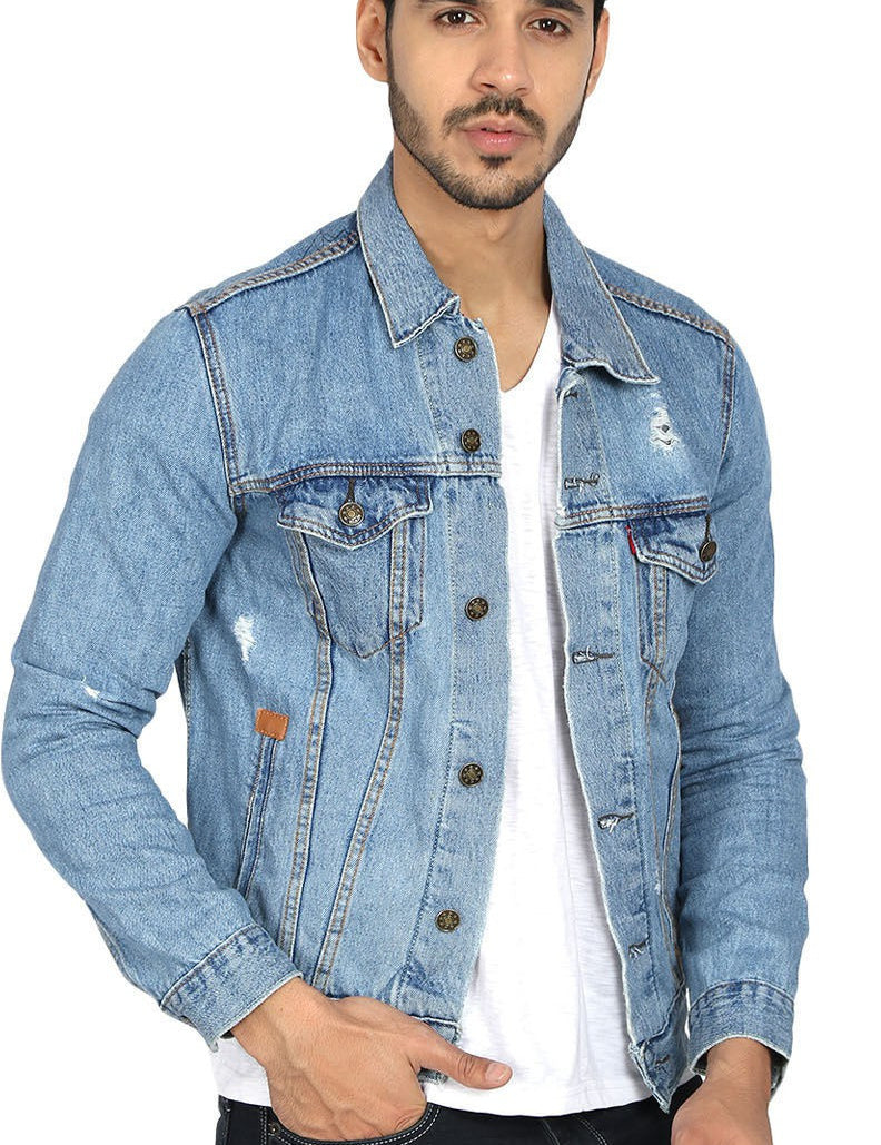 KOTTY Full Sleeve Solid Men Denim Jacket 