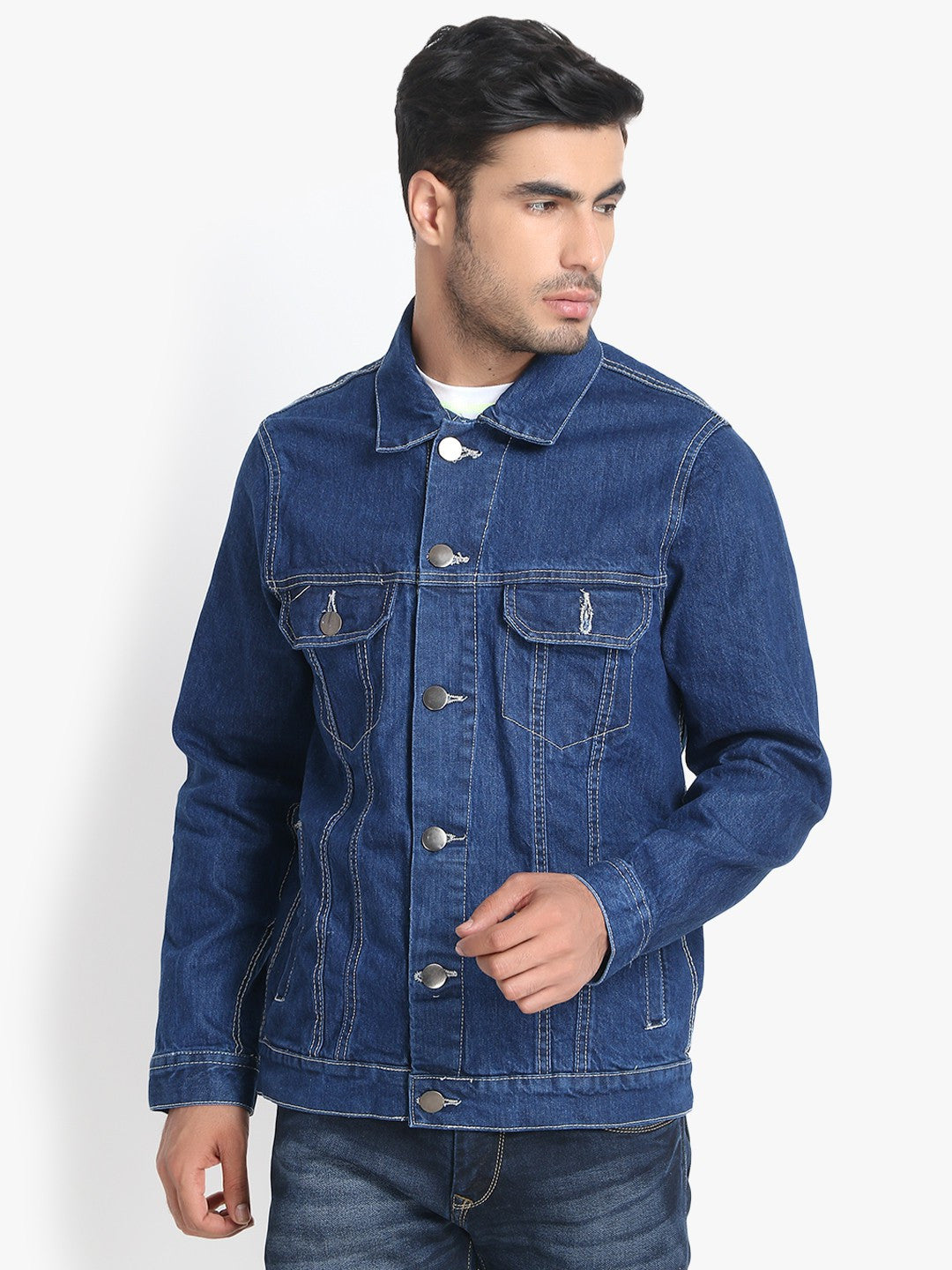 KOTTY Full Sleeve Solid Men Denim Jacket 