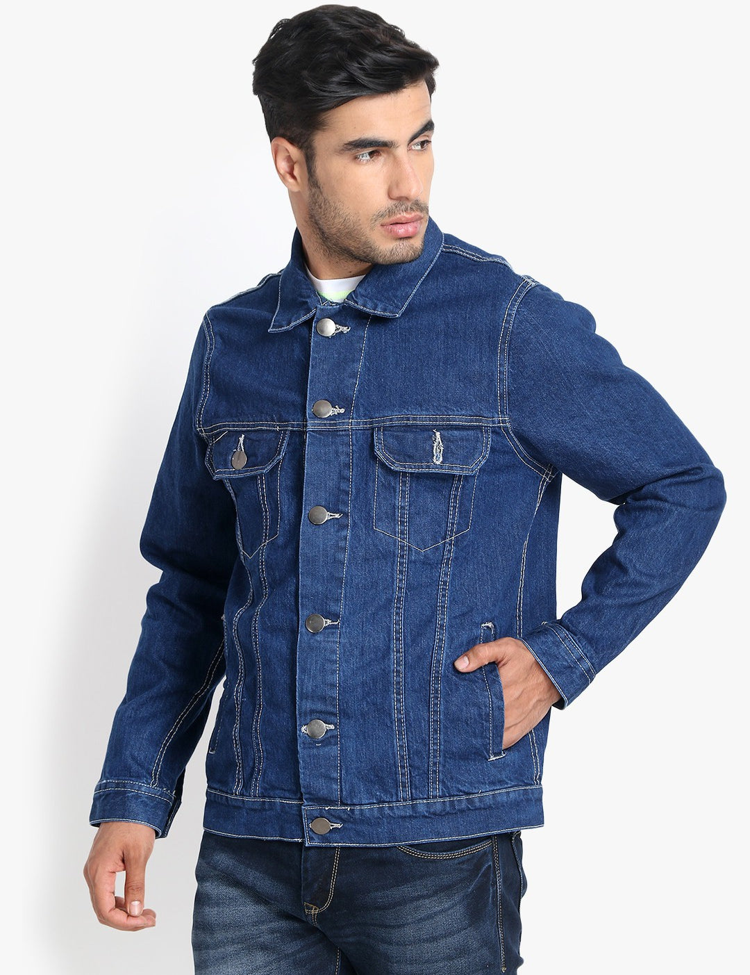 KOTTY Full Sleeve Solid Men Denim Jacket 
