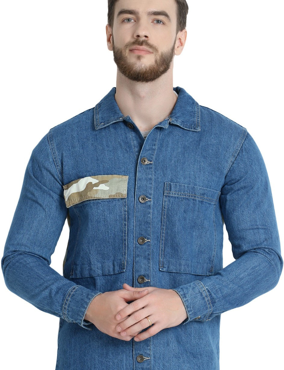 KOTTY Full Sleeve Solid Men Denim Jacket 