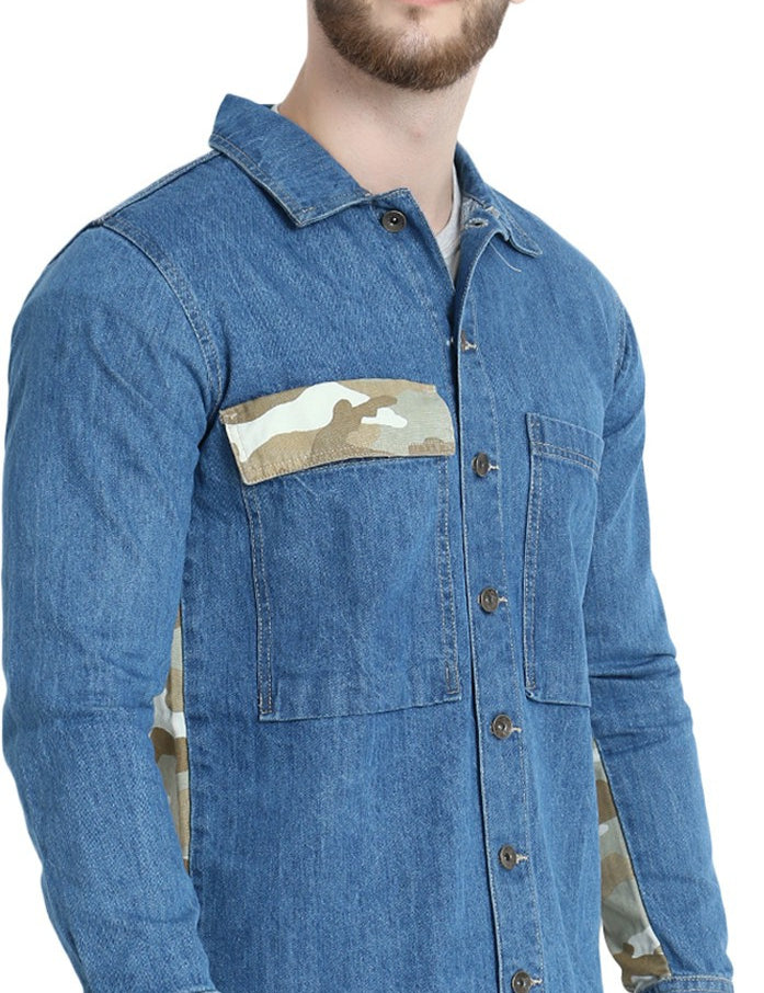 KOTTY Full Sleeve Solid Men Denim Jacket 