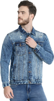 KOTTY Full Sleeve Washed Men Denim Jacket 