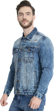 KOTTY Full Sleeve Washed Men Denim Jacket 