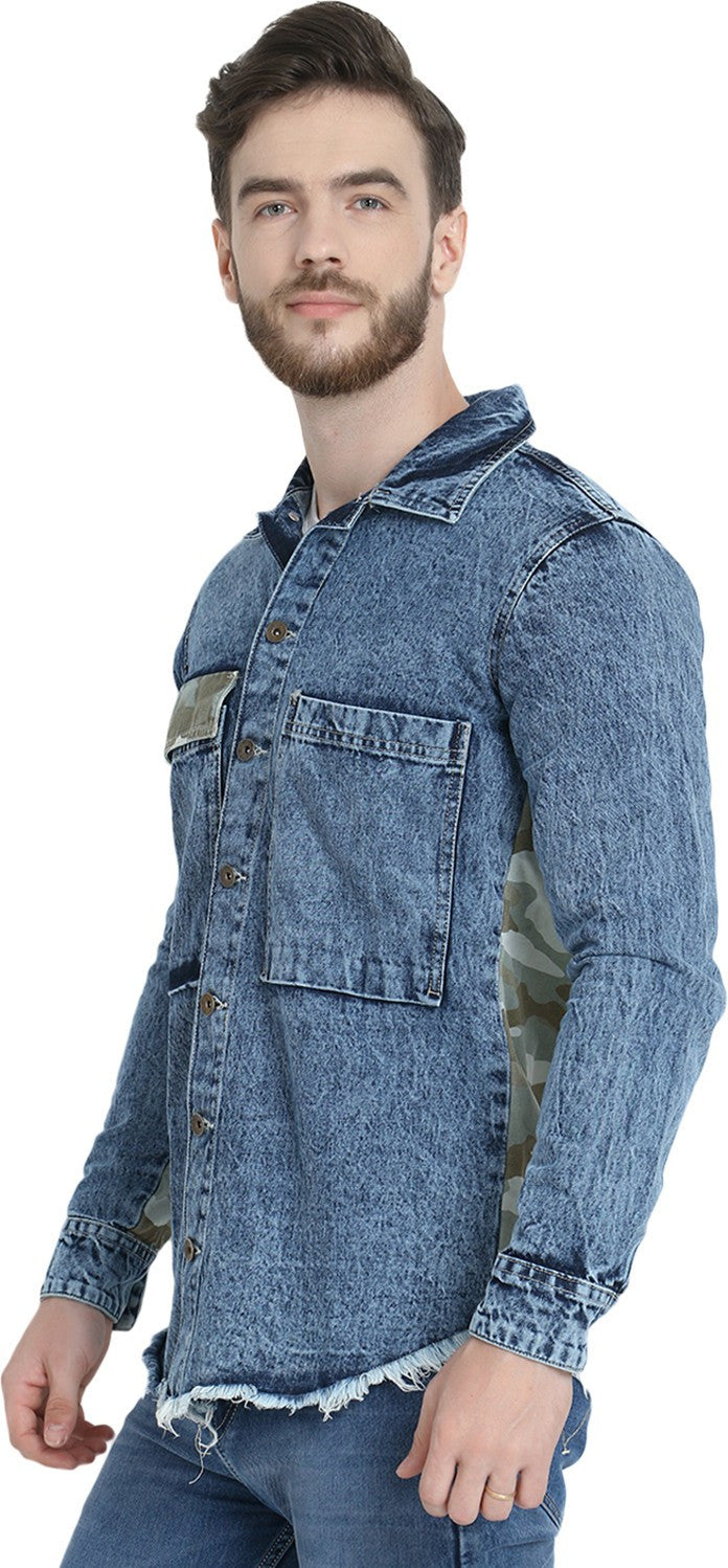 KOTTY Full Sleeve Washed Men Denim Jacket 