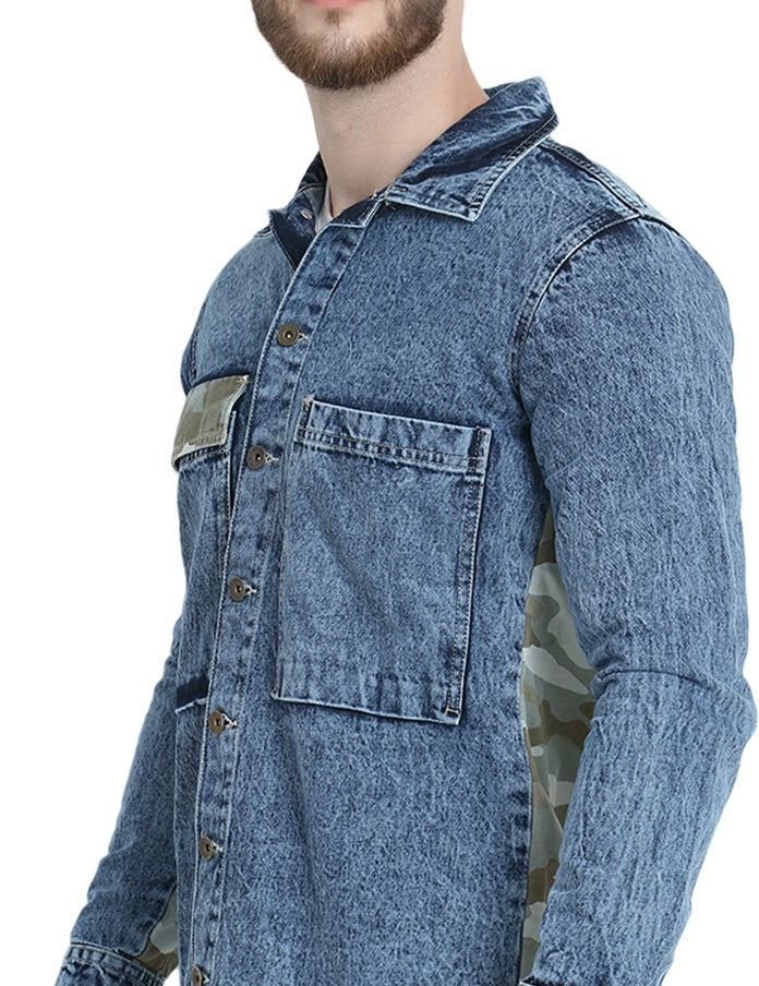 KOTTY Full Sleeve Washed Men Denim Jacket 